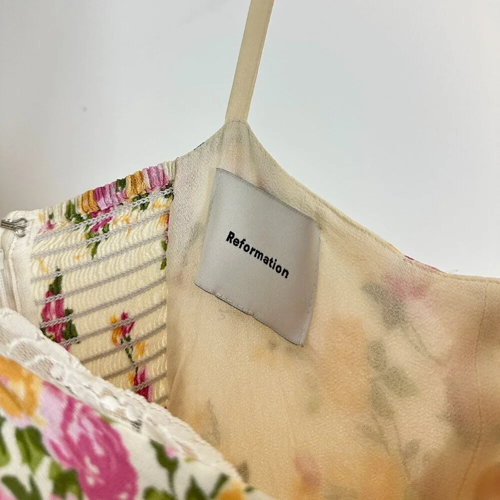 REFORMATION Irisa Floral Trumpet Dress in Posy Size US 6 - Picture 5 of 11